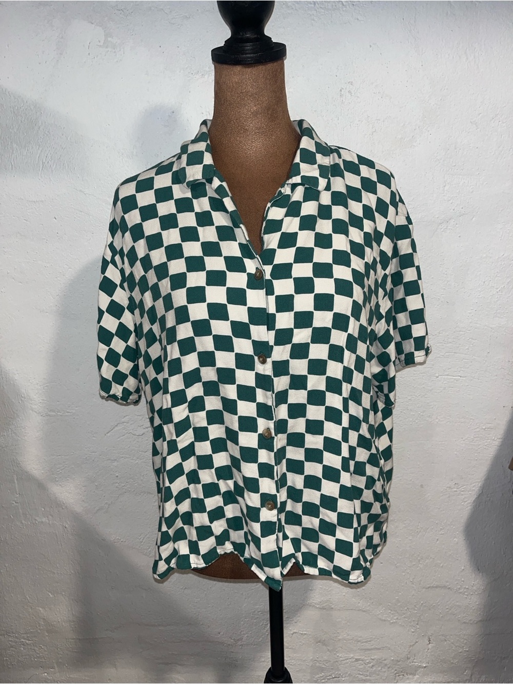 Wild Fable Checkered Button Up Top